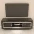 Sarver TV Stand with LED - Black, High Gloss