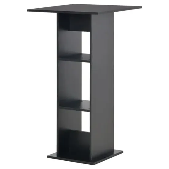 Sasha Square Bar Table with Storage - Black, Chipboard