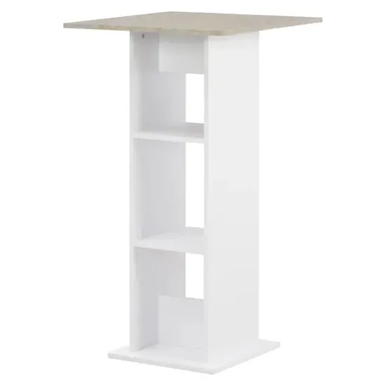 Sasha Square Bar Table with Storage - Concrete, Chipboard