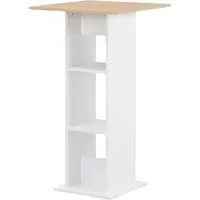 Sasha Square Bar Table with Storage - Sonoma Oak, Chipboard