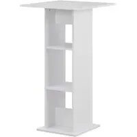 Sasha Square Bar Table with Storage - White, Chipboard
