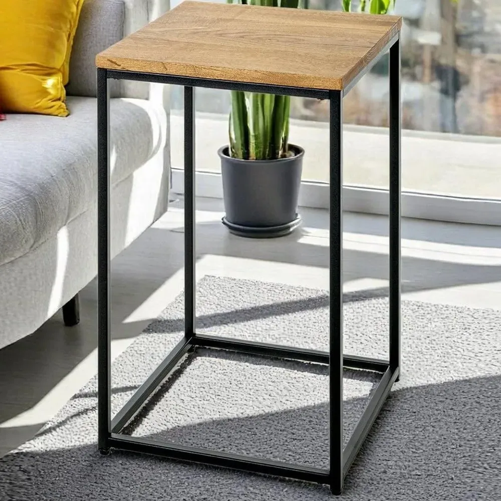 Saskatoon End Table - Black, Oak image