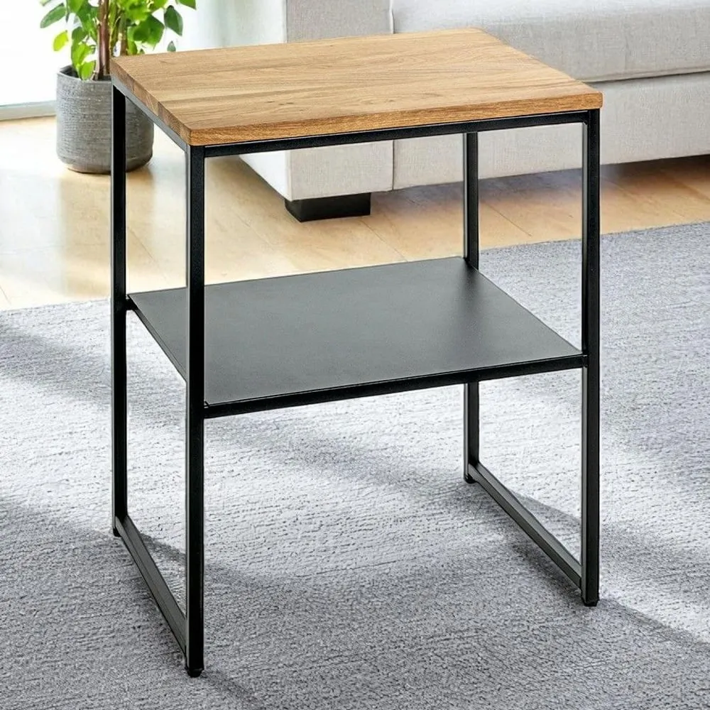 Saskatoon End Table with Undershelf - Oak