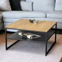 Saskatoon Rectangular Coffee Table - Oak, Black