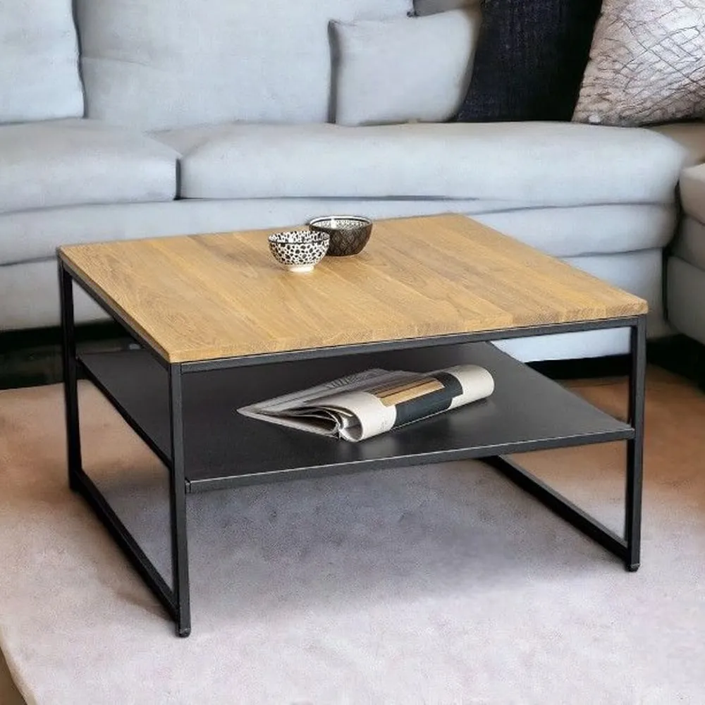 Saskatoon Rectangular Coffee Table - Oak, Black