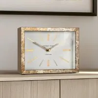 Saskatoon Rectangular Mantel Clock - Bronze, Wood