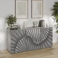 Sassari 3-Door Sideboard - Concrete Effect, Wood