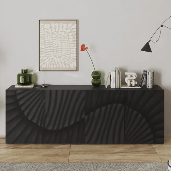 Sassari 4-Door Sideboard - Anthracite, Wood