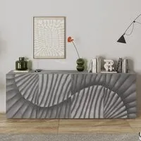 Sassari 4-Door Sideboard - Concrete Effect, Wood