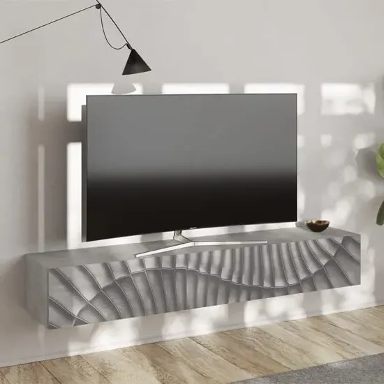 Sassari TV Stand with 1 Door - Concrete Effect, Wood