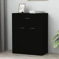 Sassy Sideboard with 2 Doors 1 Drawer - Black, Chipboard