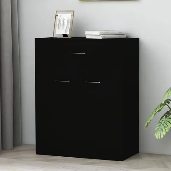 Sassy Sideboard with 2 Doors 1 Drawer - Black, Chipboard