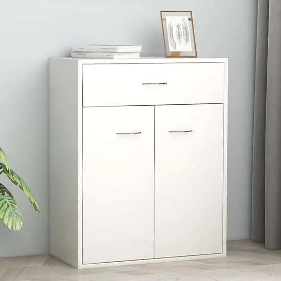 Sassy Sideboard with 2 Doors 1 Drawer - White, Chipboard