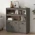 Satha Pinewood Highboard with Storage - Grey, Pine