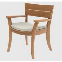 Sauchie Garden Armchair with Cushion - Natural Wood