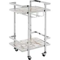 Sauna Agate Drinks Trolley - White, Steel