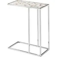 Sauna Agate Side Table - White, Steel