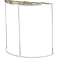 Sauna Half Moon Agate Console Table - White, Steel