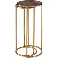 Sauna Nest of 2 Tables - Gold, Amethyst