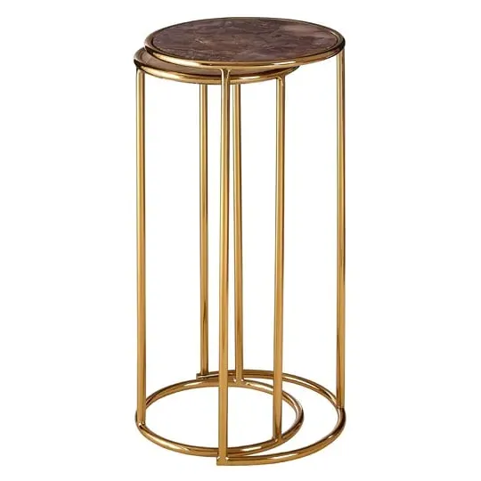 Sauna Nest of 2 Tables - Gold, Amethyst image