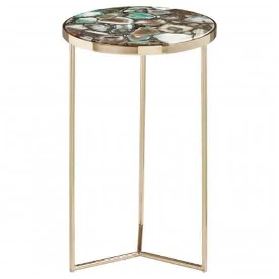 Sauna Round Side Table - Green, Agate