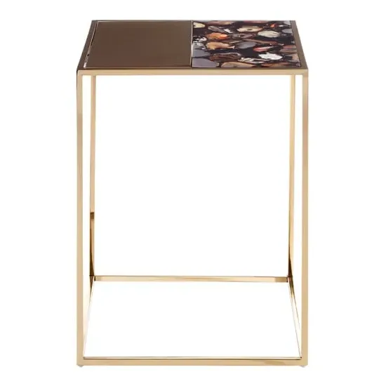 Sauna Square Side Table - Gold, Agate image