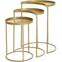 Saur Metal Nest of 3 Tables - Gold