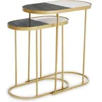 Saur Nest of 2 Tables - Gold, Marble