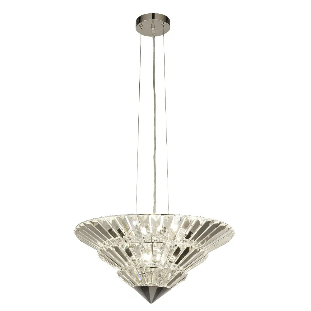 Savannah 8 Light Crystal Pendant Flush Light - Chrome