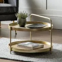 Savannah Round Coffee Table - Gold, Metal