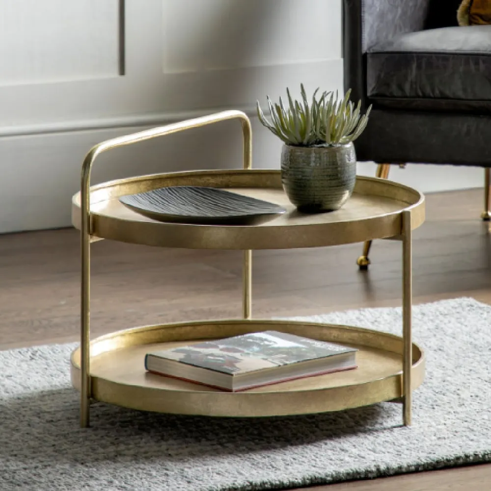 Savannah Round Coffee Table - Gold, Metal image