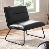 Savelle Lounge Chair - Black, Faux Leather alternate view