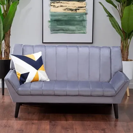 Savinos 2-Seater Sofa - Grey, Velvet image