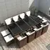 Savir 12-Seater Rattan Dining Set with Cushions - Brown
