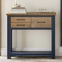 Savona Console Table with 3 Drawers - Blue, Oak