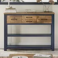 Savona Console Table with 4 Drawers - Blue, Oak