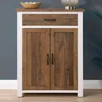 Savona Shoe Storage Cabinet with 2 Doors - White, Oak