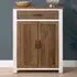 Savona Shoe Storage Cabinet with 2 Doors - White, Oak