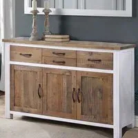 Savona Sideboard with 3 Doors 4 Drawers - White, Oak