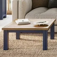 Savona Square Coffee Table - Blue, Oak