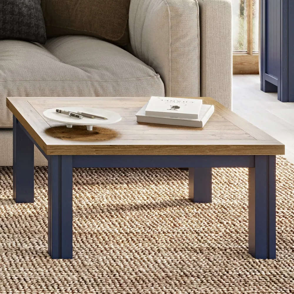 Savona Square Coffee Table - Blue, Oak