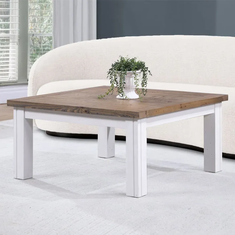 Savona Square Coffee Table - White, Oak