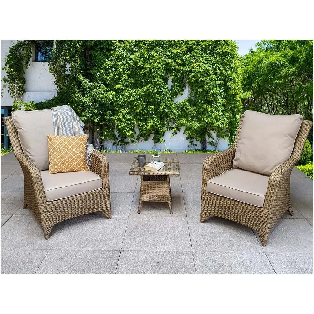 Savvy 3-Piece Rattan Garden Lounge Set - Natural