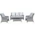 Savvy 5-Seater Rattan Garden Sofa Set with Coffee Table - Grey