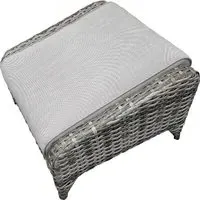 Savvy Rattan Outdoor Ottoman with Cushion - Grey