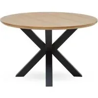 Sawford Round Dining Table - Natural, Black