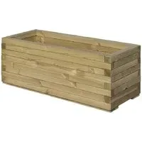 Sawrey Rectangular Patio Planter - Natural, Wood