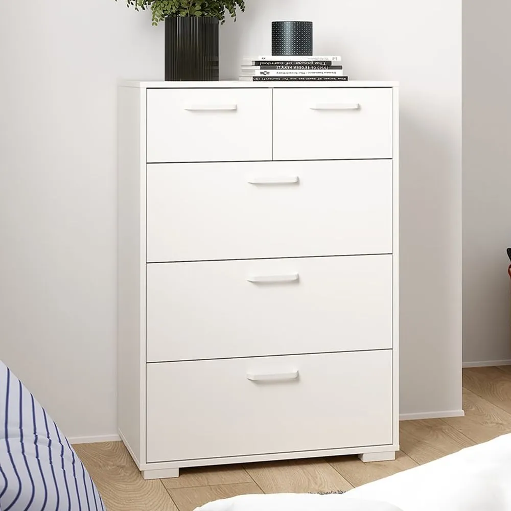 Sayreville 5-Drawer Chest - White, Wood