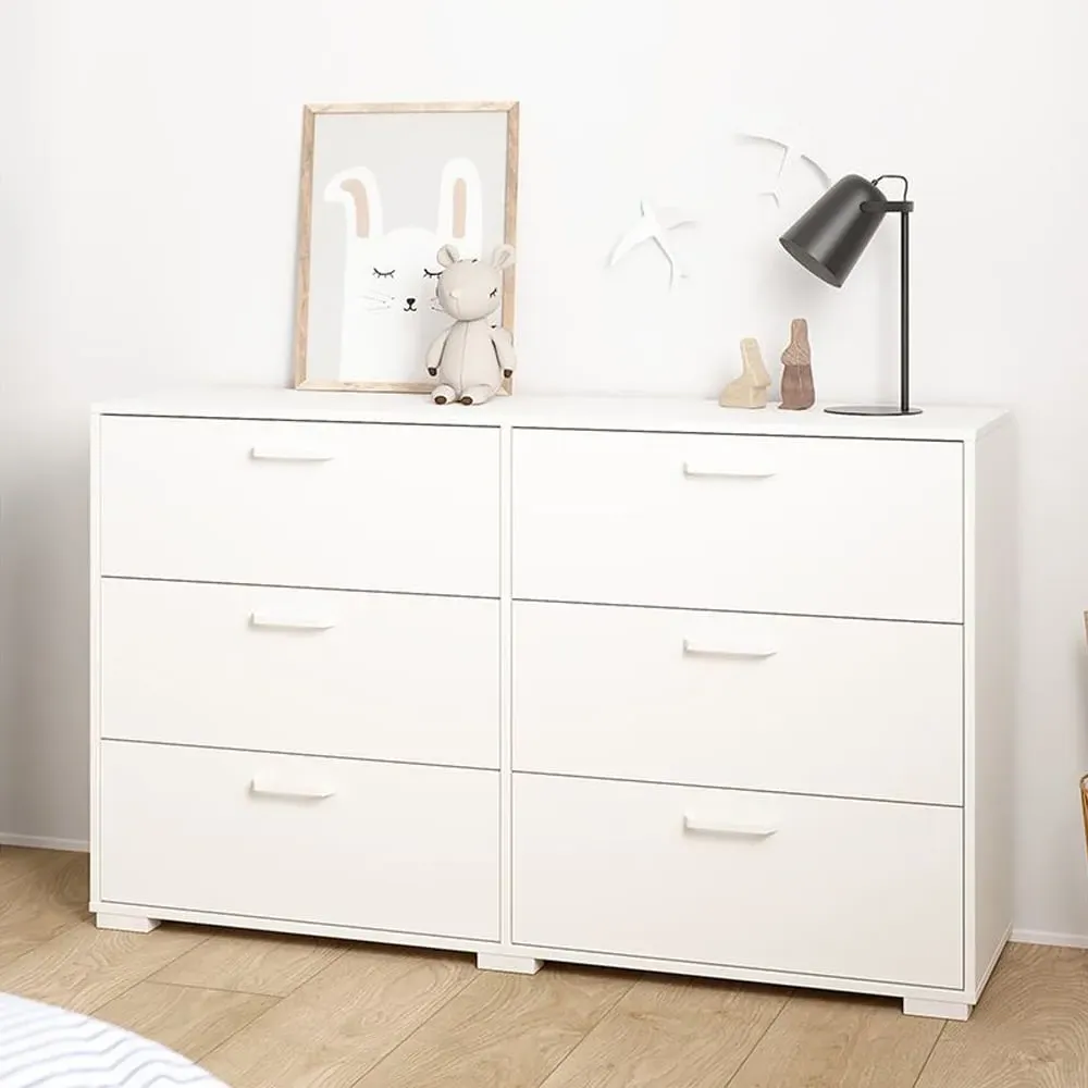 Sayreville 6-Drawer Chest - White, Wood