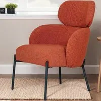 Sayreville Accent Bedroom Chair with Black Legs - Rust, Boucle